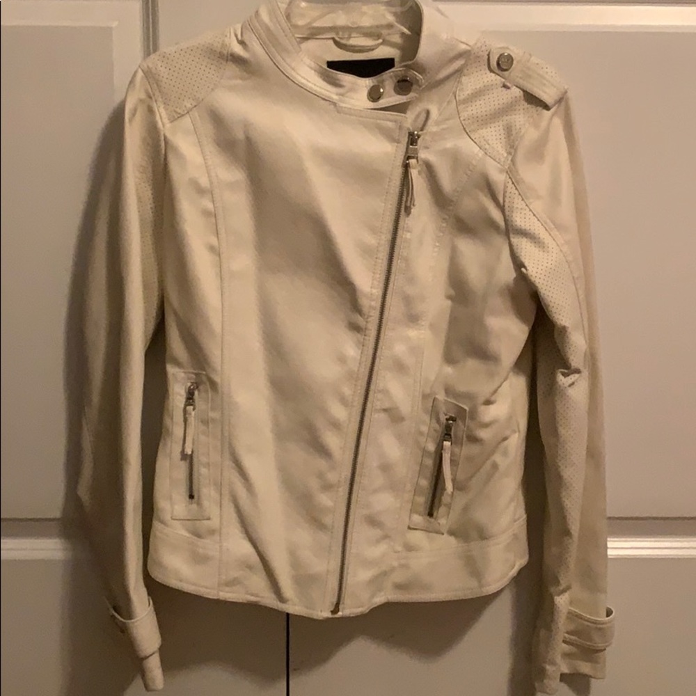 Steve Madden White Leather Jacket